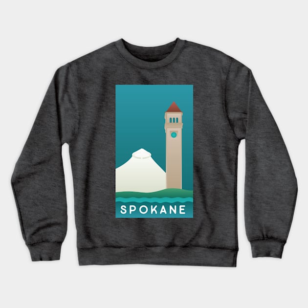 Spokane Poster Crewneck Sweatshirt by SkySlate